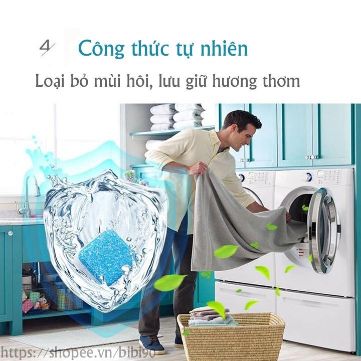 Hộp 12 viên tẩy lồng giặt loại bỏ cặn bẩn bảo vệ máy giặt