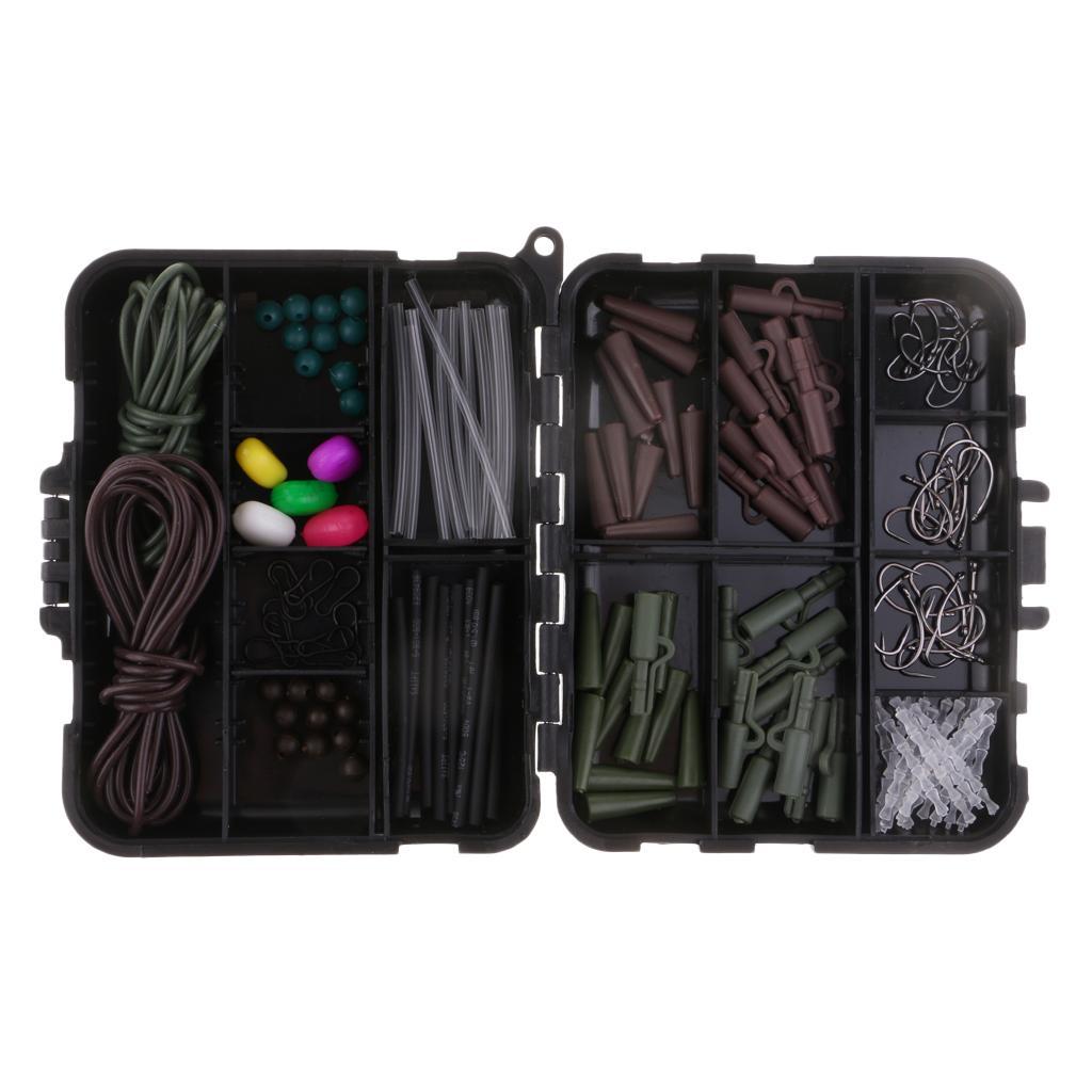 147pcs Fishing Terminal Tackle, Fishing Tackle Box, Hooks, Fishing Beads, Snaps Accessories Set