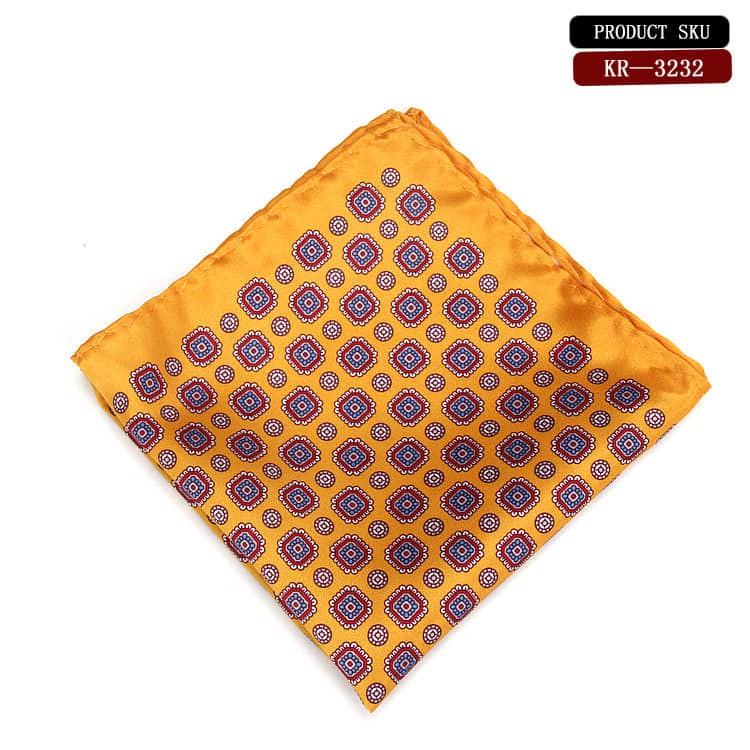 Khăn cài áo vest cho nam _Pocket square họa tiết ô vuông