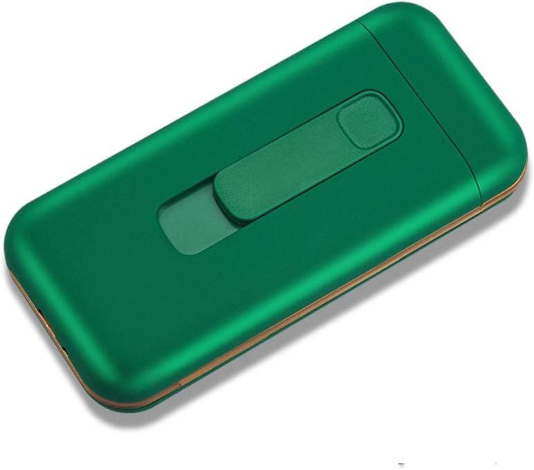 Hộp đựng 2 trong 1 cho 20 điếu cao cấp 100 điếu với bật lửa điện USB có thể sạc lại Flameless Windproof Green