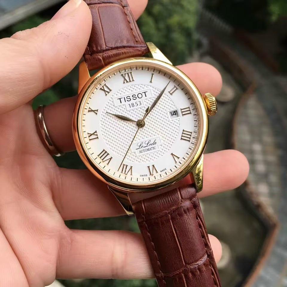 Đồng hồ cơ Tissot TS58 dành cho nam, dây da cao cấp sang trọng lịch lãm