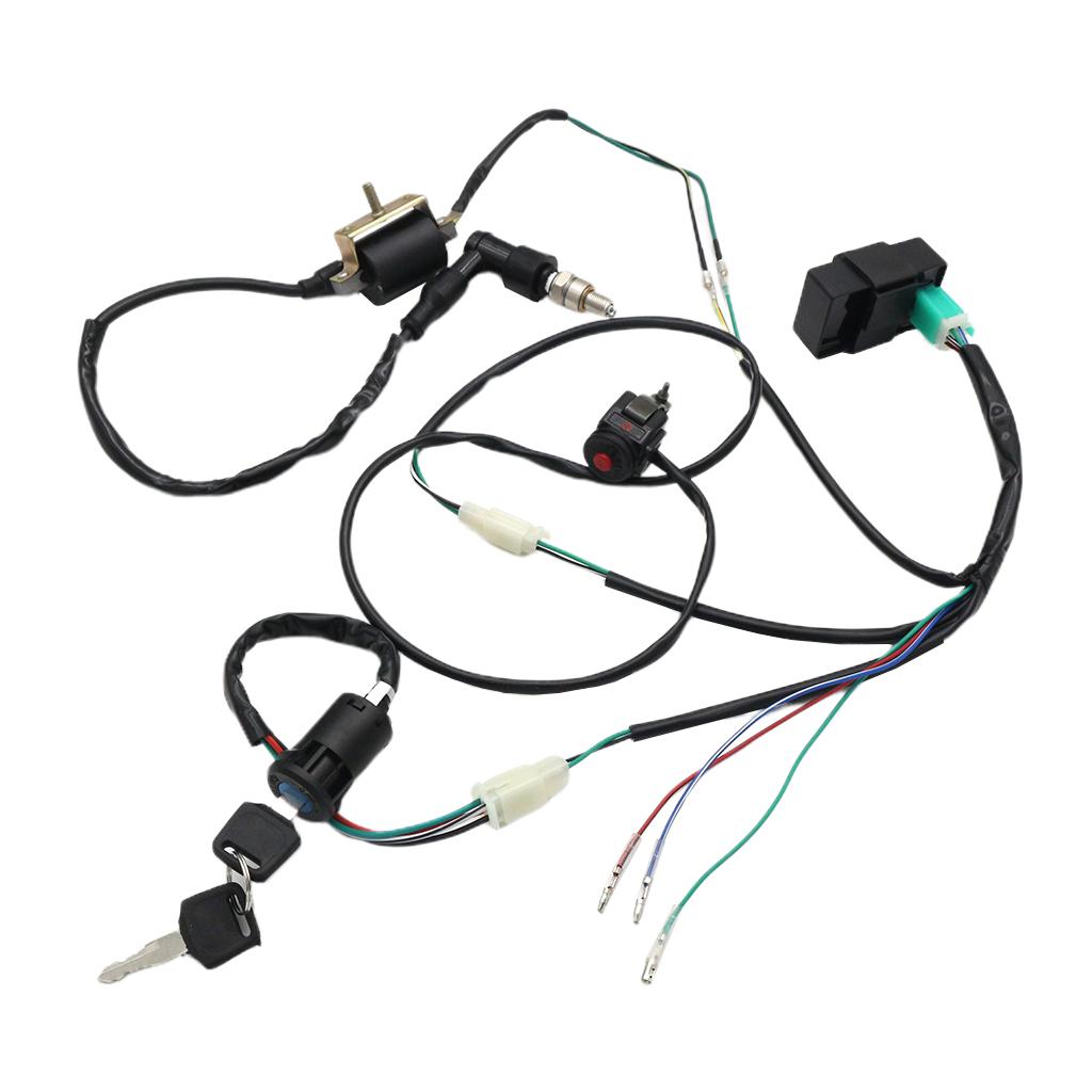 Wiring Loom Harness Kill Switch Ignition Coil CDI For 50cc-160cc  Dirt Bike ATV