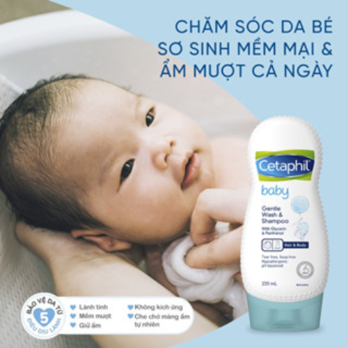 Sữa tắm gội toàn thân dịu nhẹ cho bé Cetaphil Baby Gentle Wash &amp; Shampoo 230ml