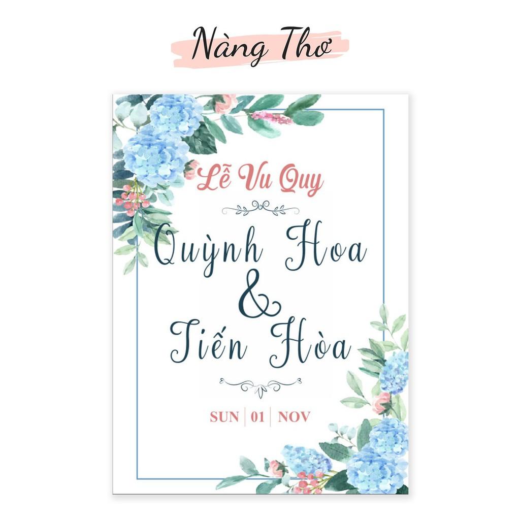 Tấm Form trang trí tiệc cưới in nội dung theo yêu cầu của khách