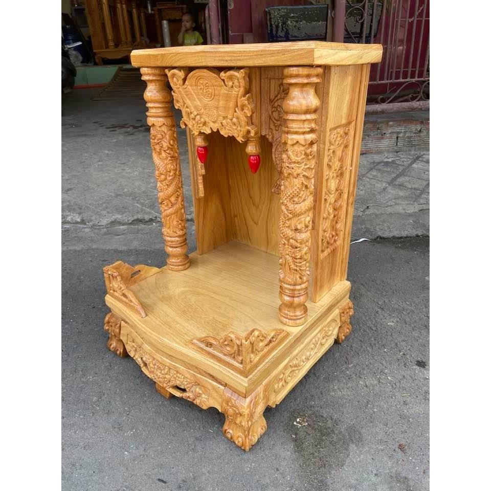 Ông địa thần tài gỗ gõ đỏ 40cm