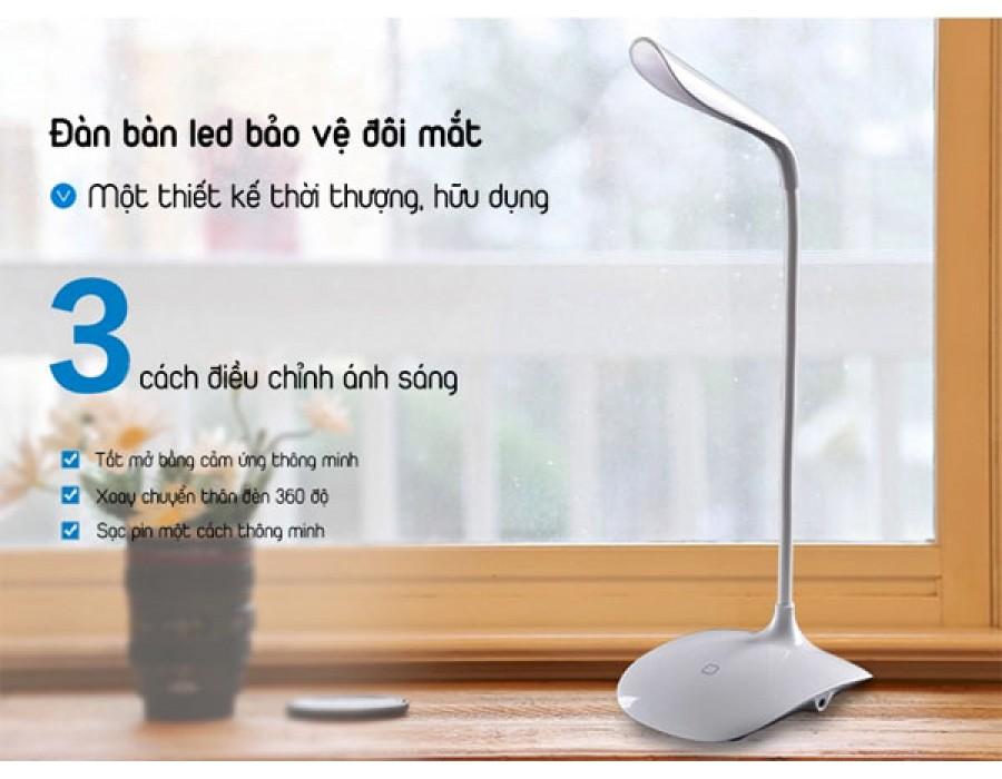 Đèn Led Sạc cổng USB kẹp bàn học chống cận thị điều chỉnh góc 360 độ.