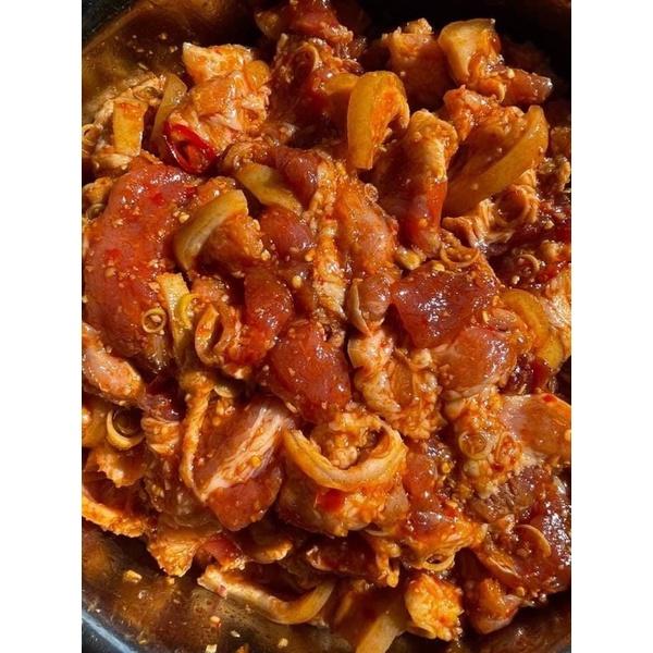 Ba rọi heo rừng ướp sa tế nướng thơm ngon - 500g
