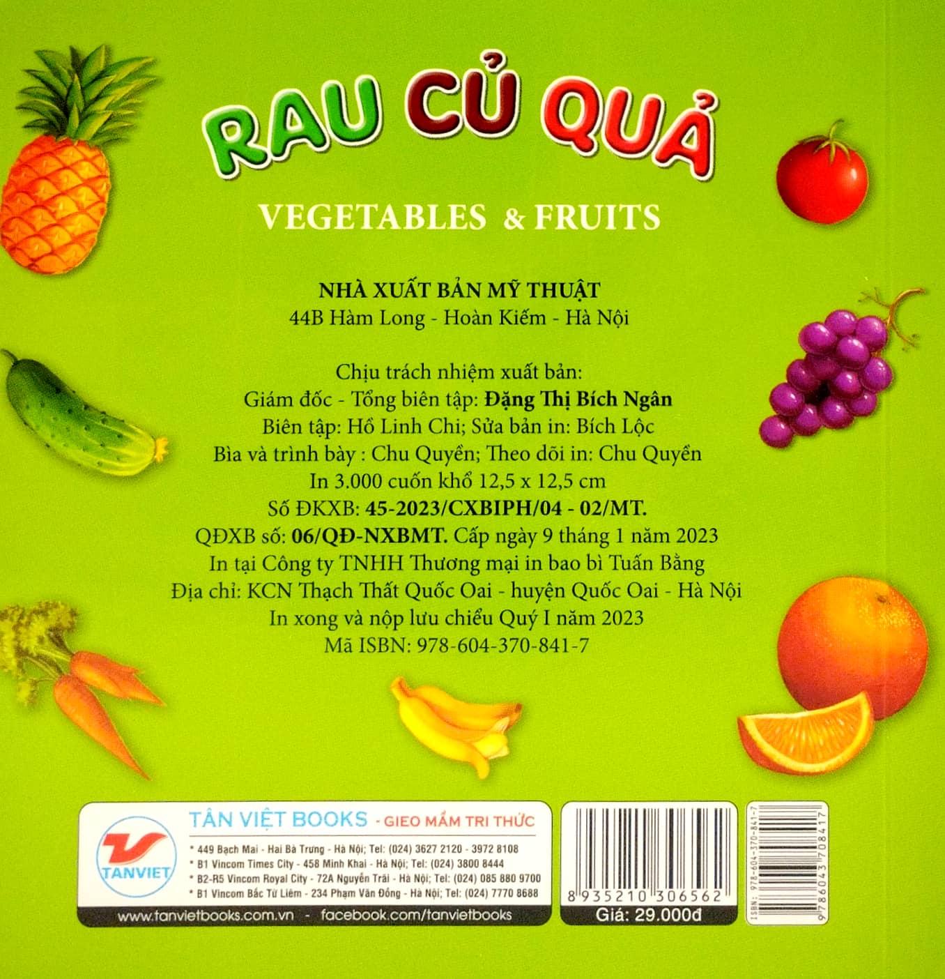 Giúp Bé Nhận Biết Thế Giới Xung Quanh - Rau, Củ, Quả - Vegetables & Fruits