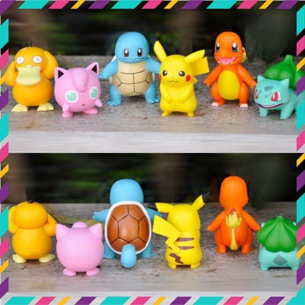 Mô Hình Nhân Vật Pokemon, Bộ 6 Nhân Vật Pikachu Chibi Siêu Ngộ Nghĩnh, Cute - Figure Pokemon