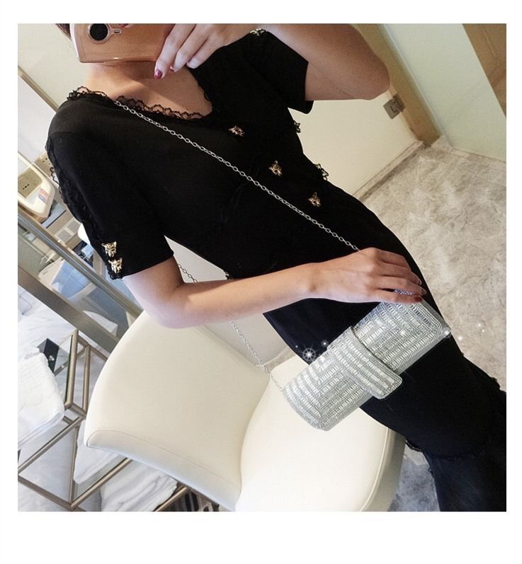 Clutch dự tiệc sequin đính đá sang cực