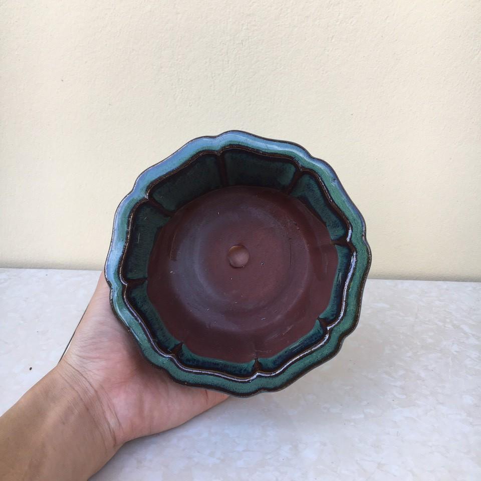 Chậu bonsai áng mây mini men hỏa biến gốm Bát tràng 1 size BM-20