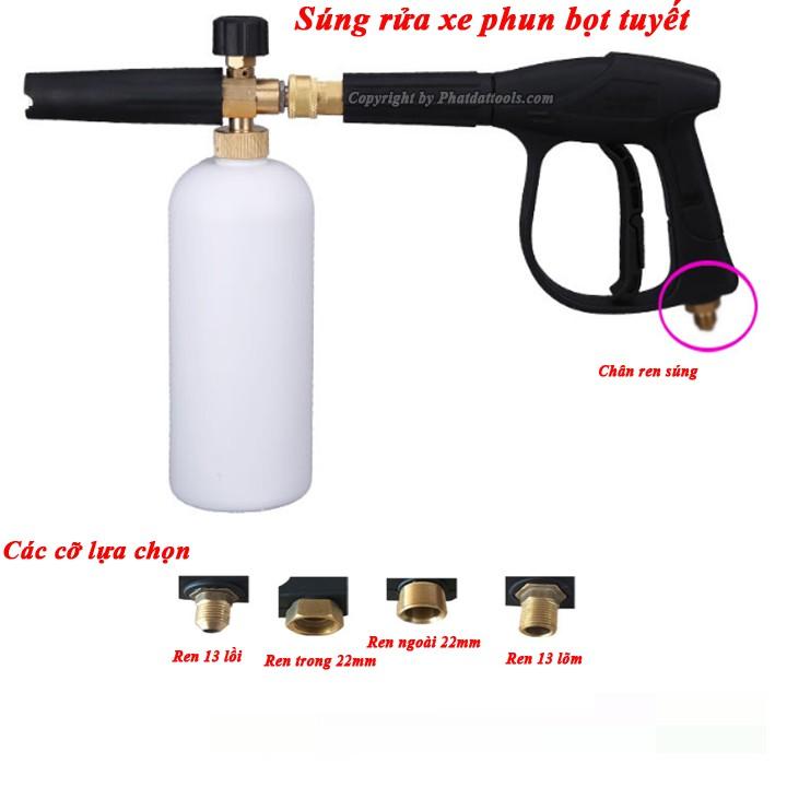 Combo Súng Rửa XE và Bình Phun Bọt Tuyết 1000ml Cao Cấp-Súng Xịt Bọt Tuyết