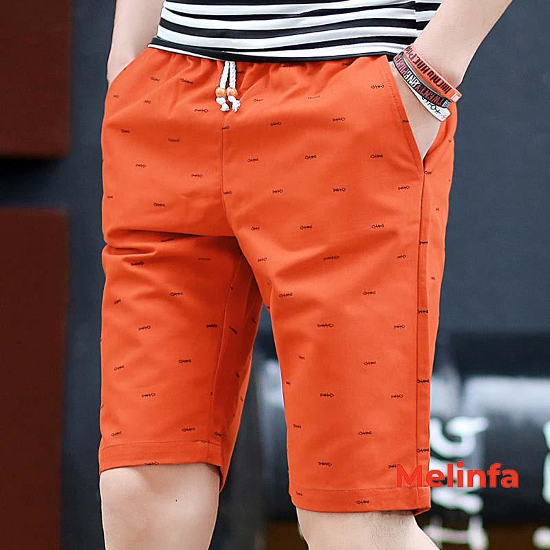 Quần short nam mùa hè vải thô cotton họa tiết phong cách Hàn Quốc mã VAQ0125