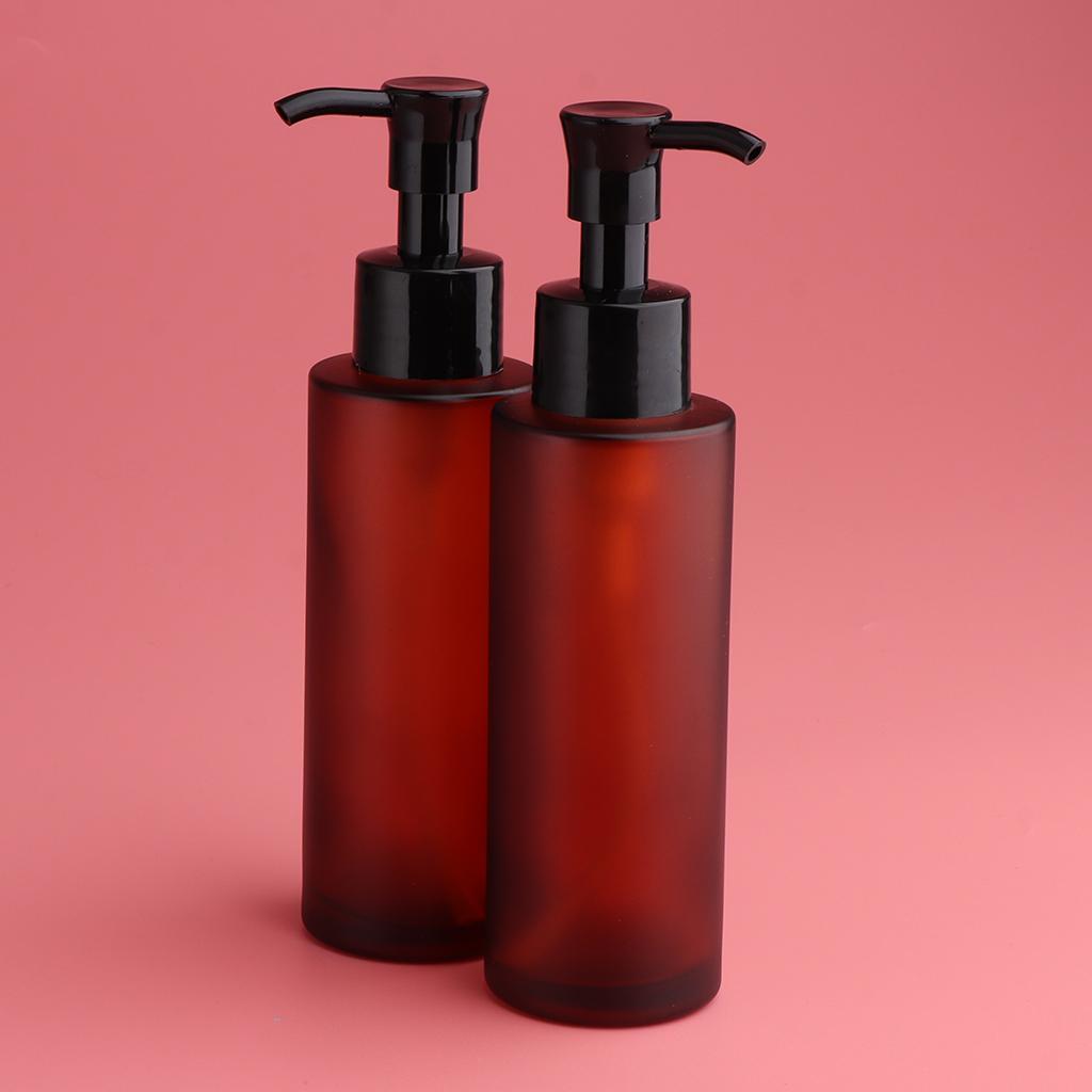 2X 2pcs Empty Spray Pump Bottle Refillable Cosmetic Lotions Bottle Glass 100ml