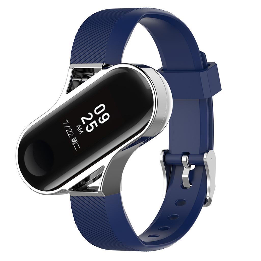 Compatible for Xiaomi Mi Band 3 Replacement Band,Replacement Wristband Smart Bracelet Strap with Metal Frame for Mi Band 3 Watch