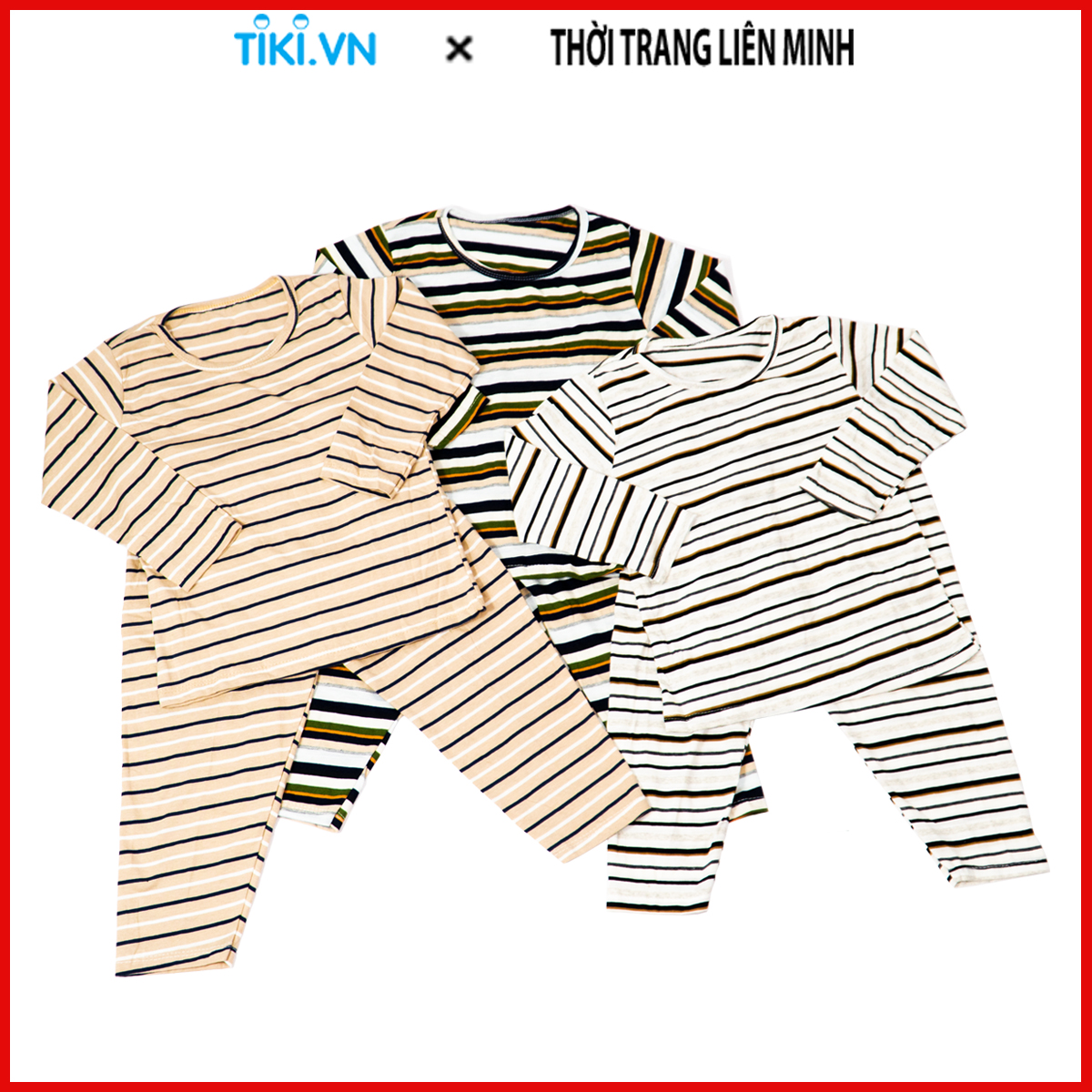 Combo 3 đồ bộ trẻ em MIMYKID sọc ngang tay dài quần dài, chất liệu cotton thấm hút cực tốt thun dày mịn mát dẽ chịu, bộ quần áo cho bé từ 4-16kg - (Giao Màu Ngẫu Nhiên)