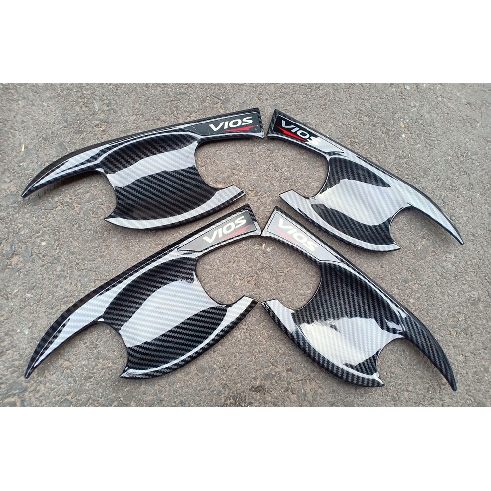 Ốp Tay nắm, Hõm Cửa carbon Xe Toyota Vios 2019- 2022 Mẫu Cacbon Hàng đẹp