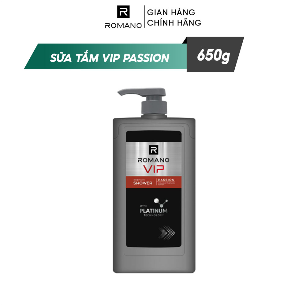 Sữa tắm cao cấp Romano Vip Passion mạnh mẽ bí ẩn 650g