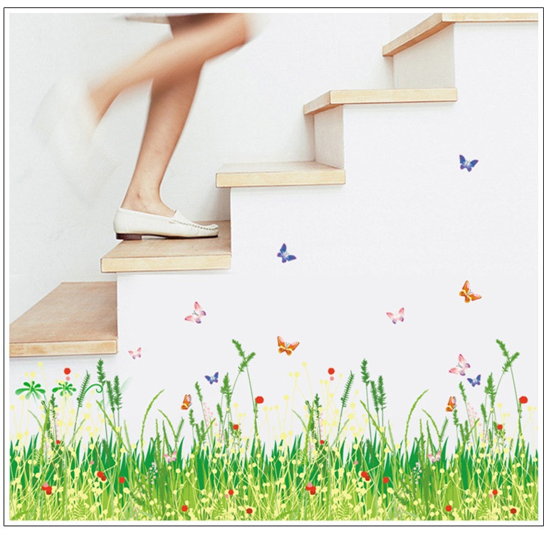 Decal dán chân tường Hoa liti AmyShop DCT002 - 2 bộ