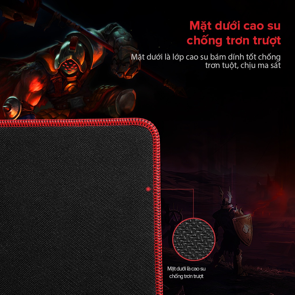 Tấm lót chuột Gamen GP-XL bàn di chuột kiểu dáng gaming kích thước lớn 70x30 cm - Hàng Chính Hãng