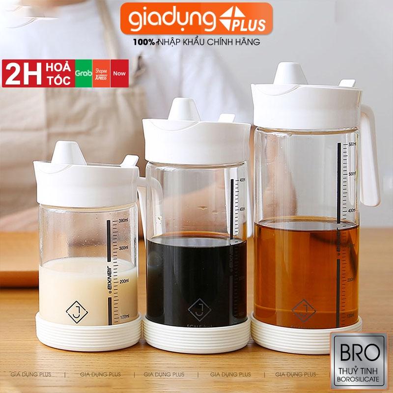 Bình đựng dầu ăn thuỷ tinh borosilicate, nắp inox 304 có tay cầm (380ml, 480ml &amp; 580ml