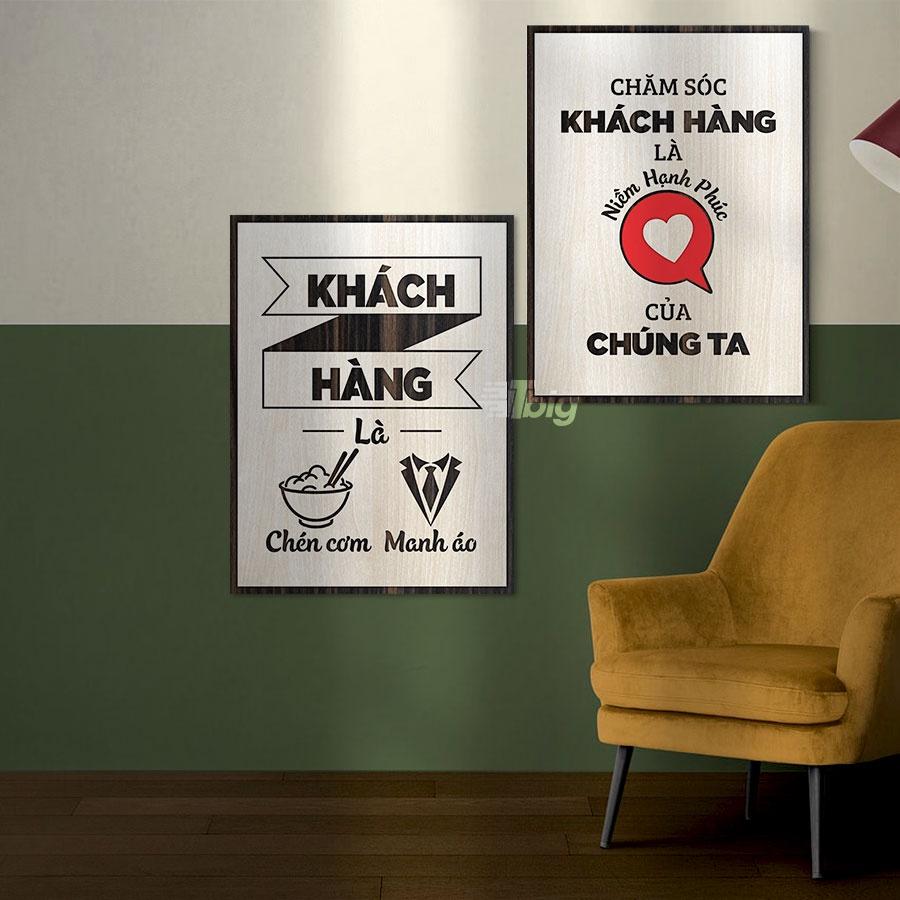25 cặp tranh slogan set 2 tấm treo tường trang trí tạo động lực trang trí văn phong công ty