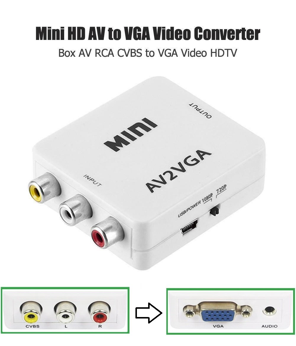 Bộ Chuyển Đổi AV ra VGA. Bộ Chuyển Tín Hiệu Từ Cổng Âm Thanh Av Ra Công Vga Hàng Chất Lượng