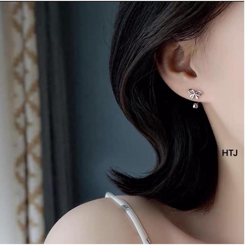 Bông tai nơ, thiết kế hình chữ C mới lạ độc đáo, nhẹ nhàng nhưng đầy cá tính - Bạc Nomi