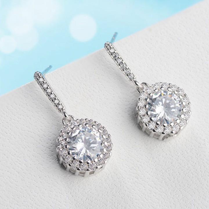 Bông tai nạm đá tròn BHBT351
