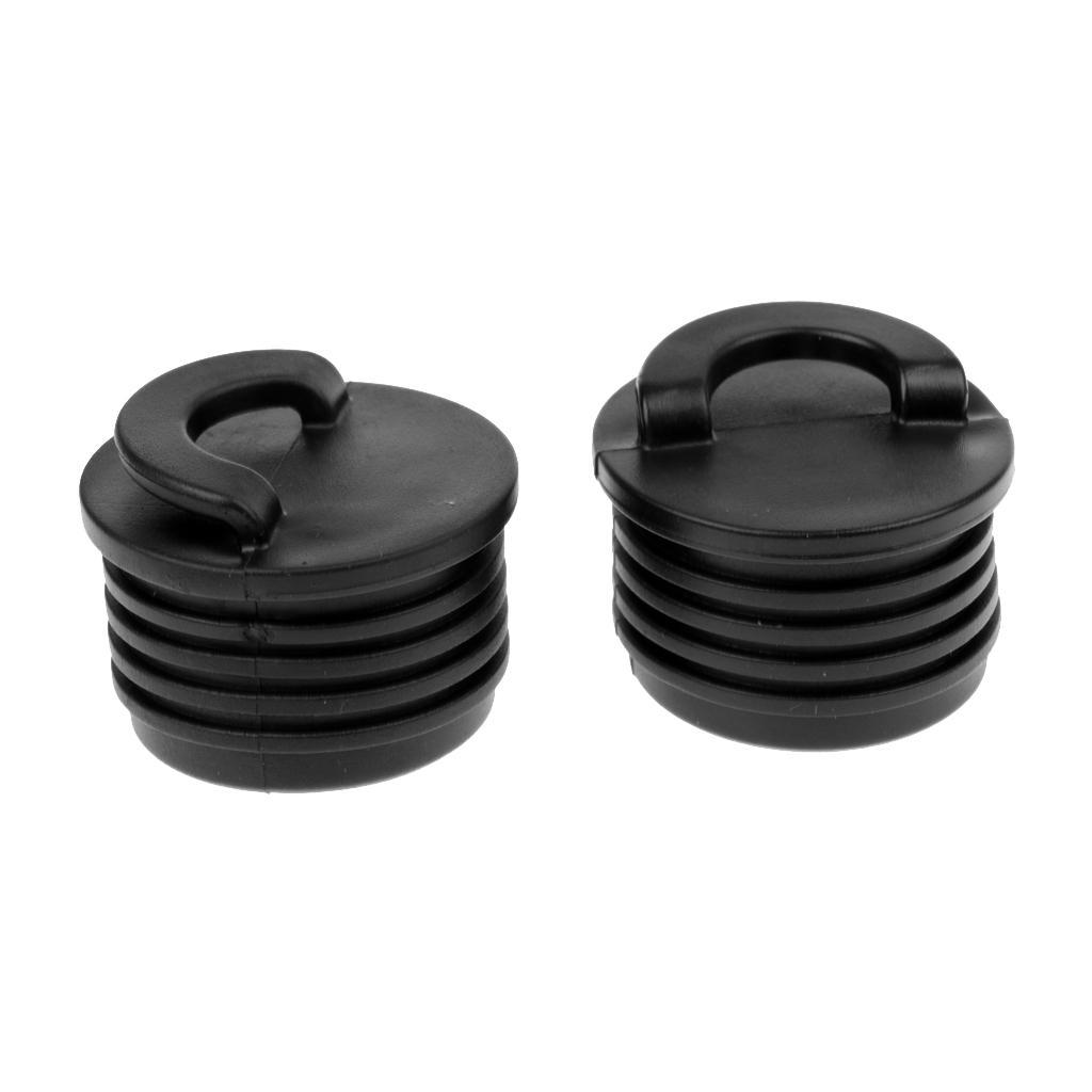 2 Pieces Black  Kayak Scupper Bung Drain Holes  Paddle Leash for Marine  Dinghy