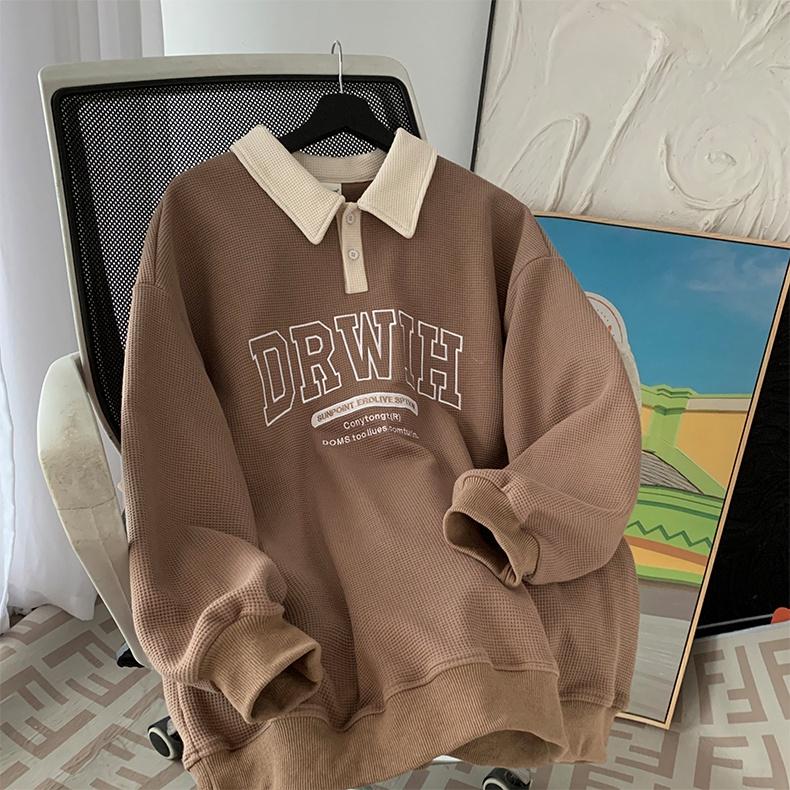 Áo polo tay dài DRWIH - Áo Sweater Unisex Form Rộng - Vải tổ ong Phong Cách Ulzzang – MayLinh Shop