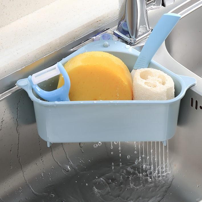 Combo 2 Rổ lọc rác gắn bồn rửa chén đa năng hình tam giác - Rổ ráo nước