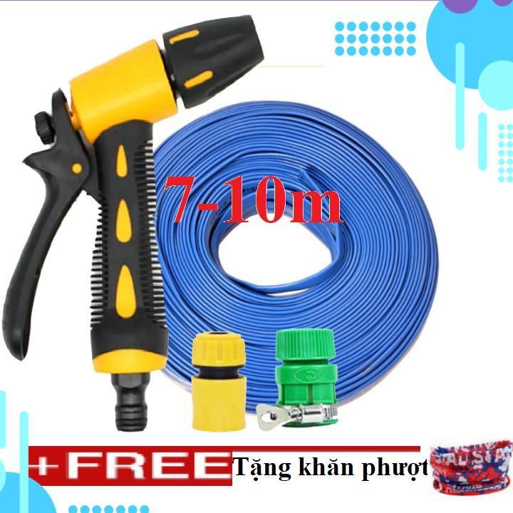 Bộ dây vòi xịt ️bơm nước phun sương️ , tăng áp 3 lần, loại 7m, 10m 206319 cút sập,nối vàng+ khăn phượt