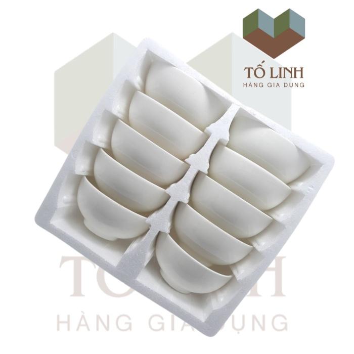 Bộ 10 chén cơm sứ trắng không hiệu 11.5cm,Combo 10 chén cơm sứ trắng