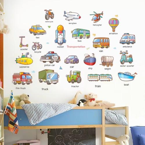Decal dán tường phương tiện giao thông cho bé 60X90 cm