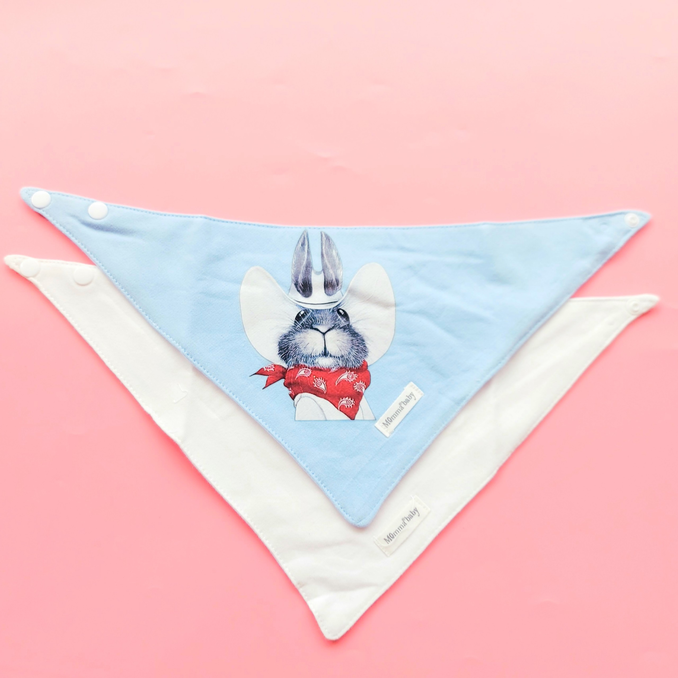 Set 2 Yếm sơ sinh 100% cotton nút bấm cho bé