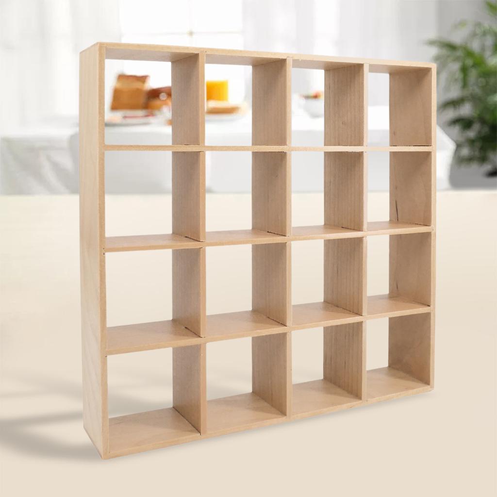 Mini Wooden Storage Display Organizer Stand for 12th Scale Dollhouse