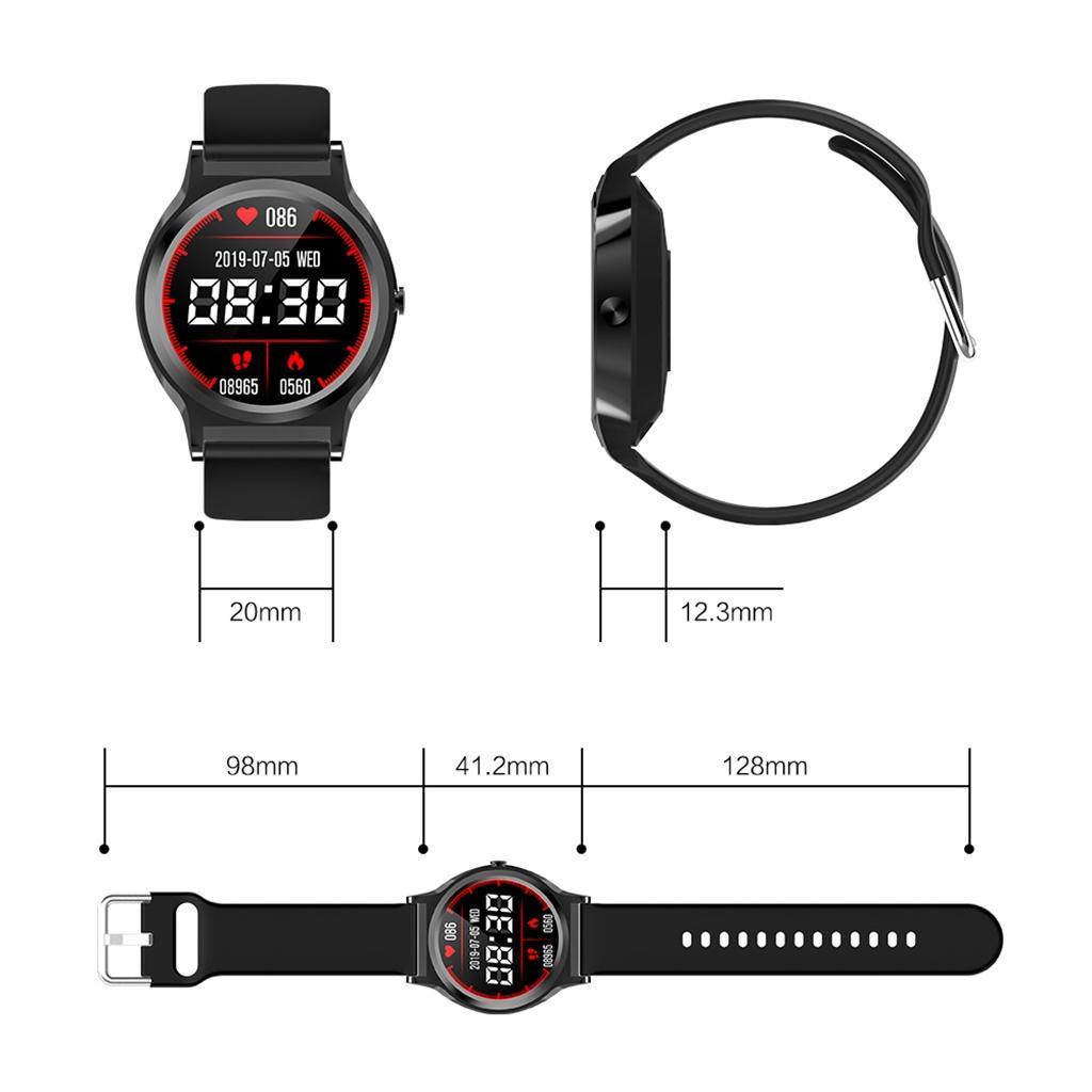 TFT Blood Pressure Fitness Tracker IP68 Calling Reminder Bracelet Black