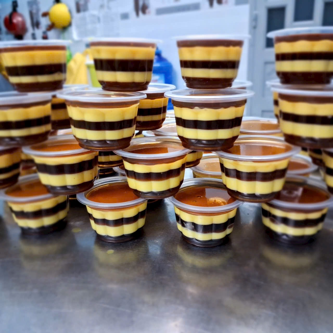 [Hiệu Vĩnh Trường] Bộ 50 Hủ Làm Bánh Flan Rau Câu Hình Hoa Có Nắp Tiện Dụng