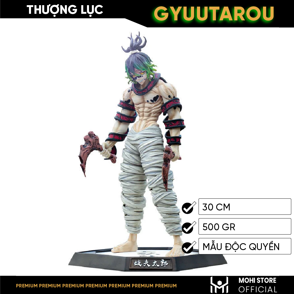 Mô Hình Thượng Lục Gyuutarou Cao 30cm - Full box - Kimetsu No Yaiba - Có Hộp Màu