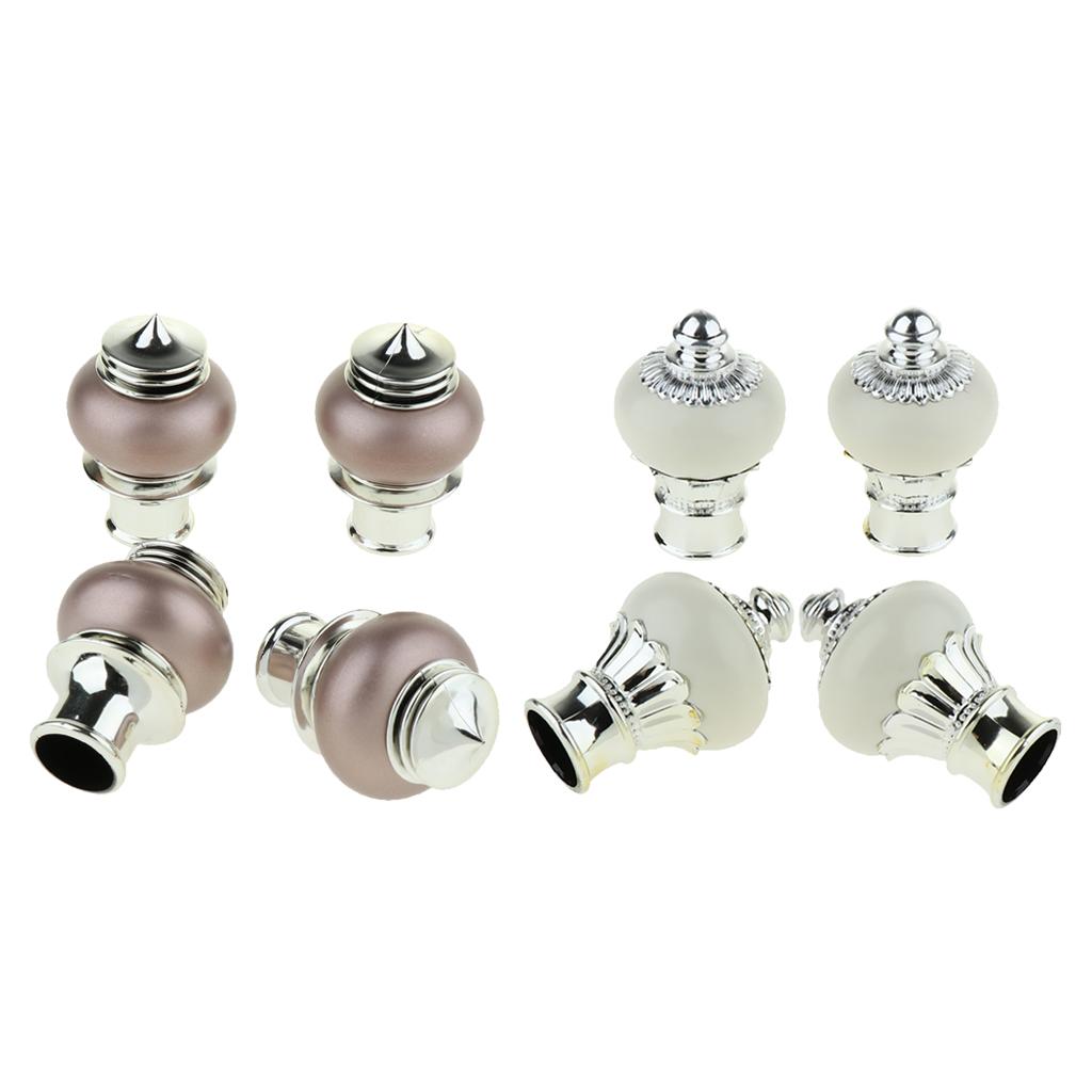 8pcs Novelty Curtain Rail End Kits Dia.*28mm Home Window Improvement