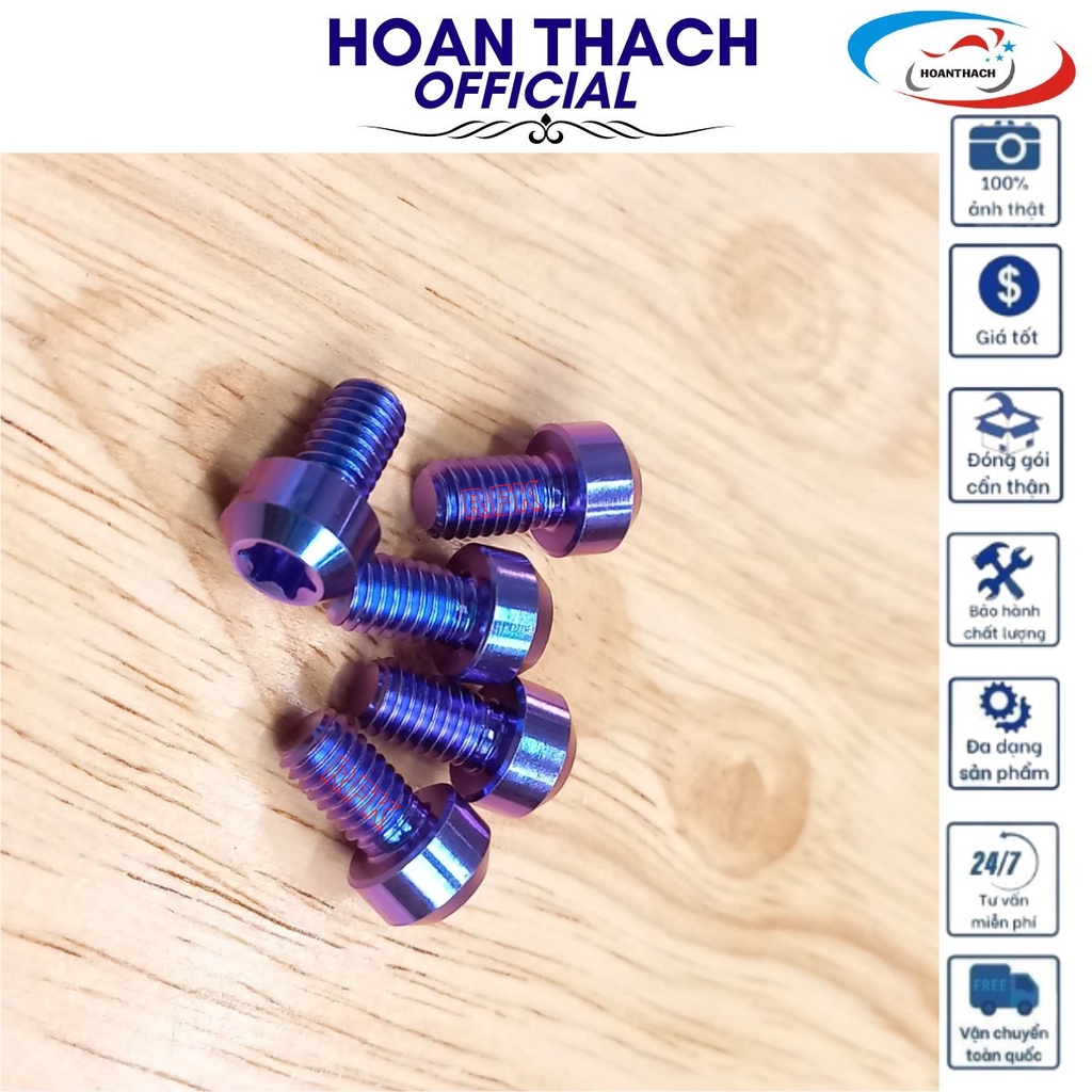 Ốc Titan GR5 6L10 trụ xanh tím dùng cho nhiều dòng xe HOANTHACH SP007832 (giá 1 con)