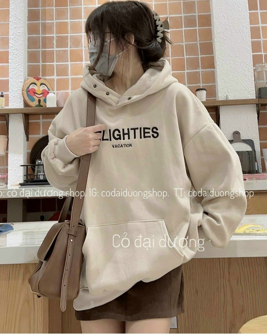 Áo hoodie phối khuy đỏ thêu Delighties Unisex Nỉ ngoại form rộng tay phồng kiểu dáng vintage đường phố peonyb, Áo khoác hoodie form rộng nam nữ DELIGHTIES áo khoác hoodie phong cách hàn quốc