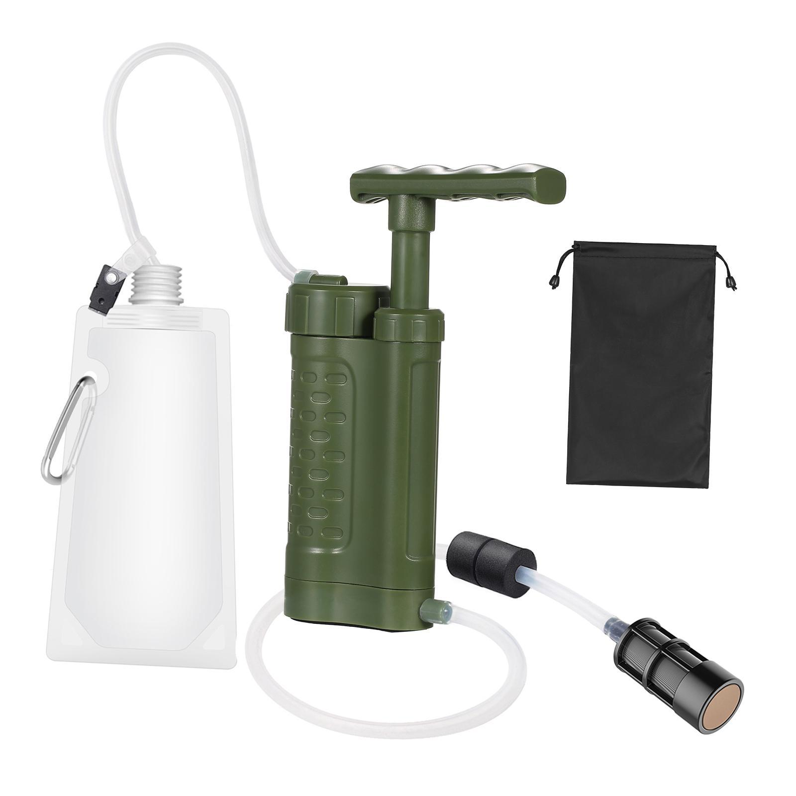 Water Purifier Pump, Water Filtration System with 0.01 Micron Water Filter Camping Emergency Survival Gear for Camping Hiking 1,200ml/min