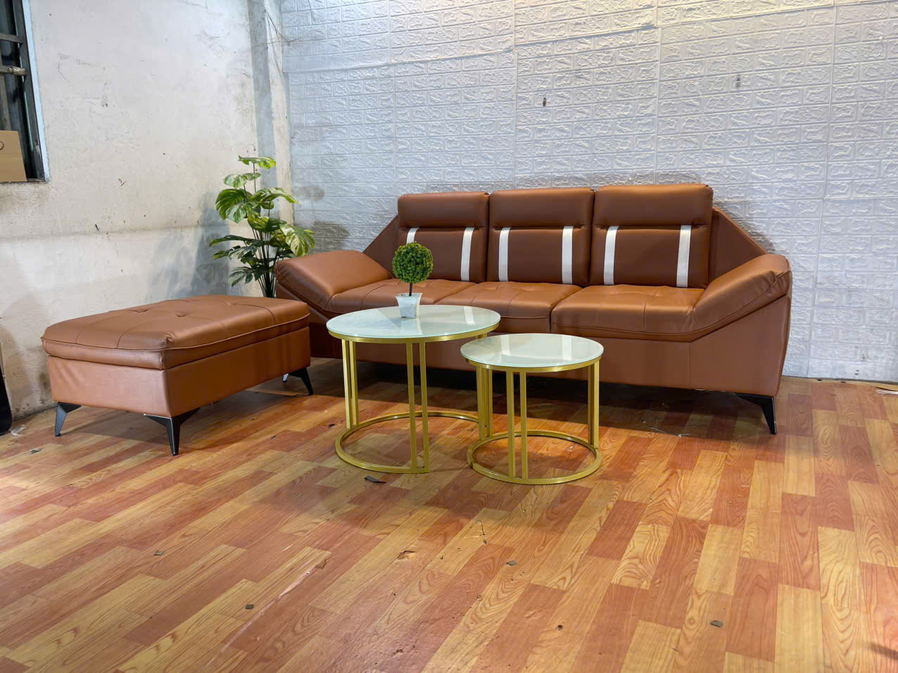 Sofa băng 2m kèm đôn nệm Juno sofa HLMCT màu lựa chọn kèm bàn như hình