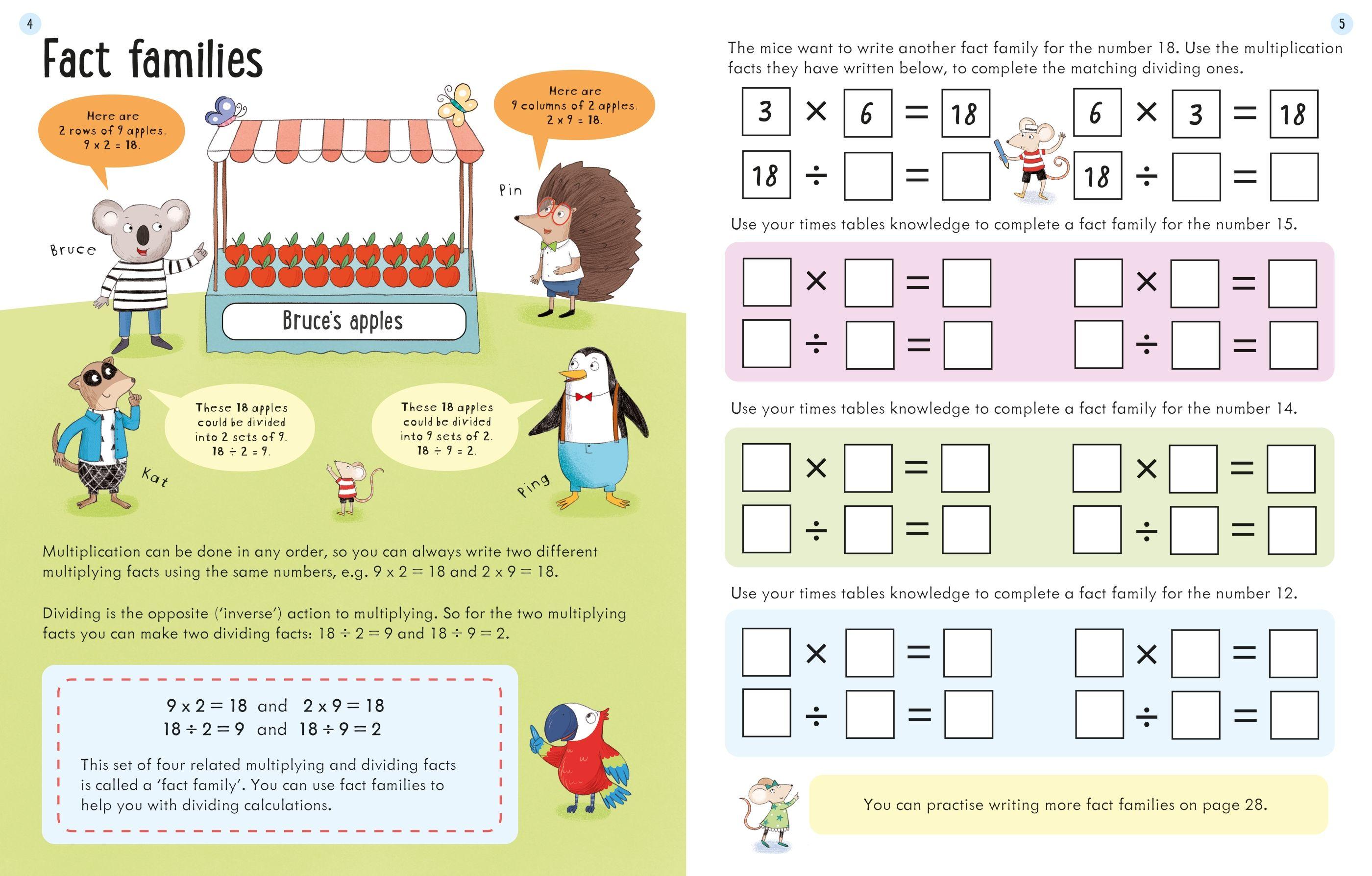 Sách học toán tiếng Anh: Usborne Workbooks Dividing 7-8