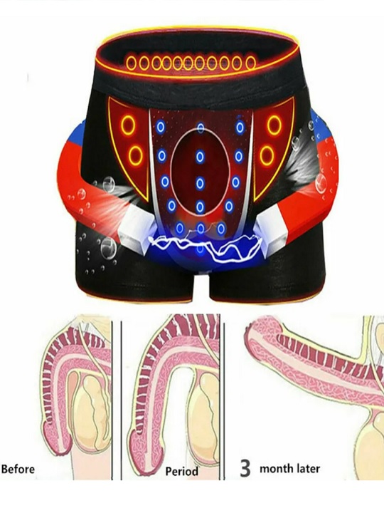 Bộ 3 quần sịp từ tính tăng sinh lý nam, Quần sịp gắn nam châm, Quần lót cải thiện SL nam
