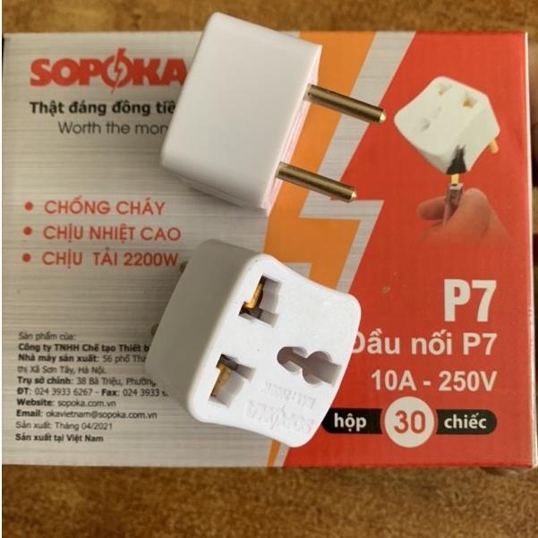 Phích cắm điện chuyển đổi 3 chân sang 2 chân chịu nhiệt SOPOKA