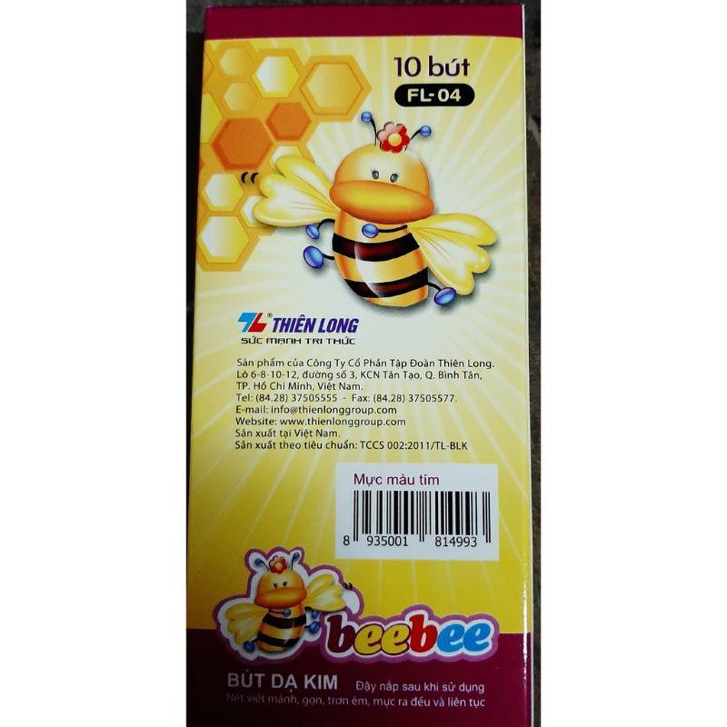 Hộp 10 cây bút lông kim bee bee màu tím.Công ty Thiên Long