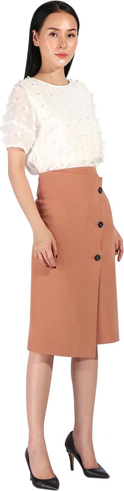 Chân Váy Nữ Midi Đắp Vạt Lệch De Leah